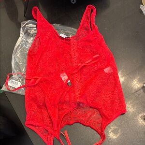 *NWOT* VENUS Red Lace Chemise Intimates w/ Bottoms